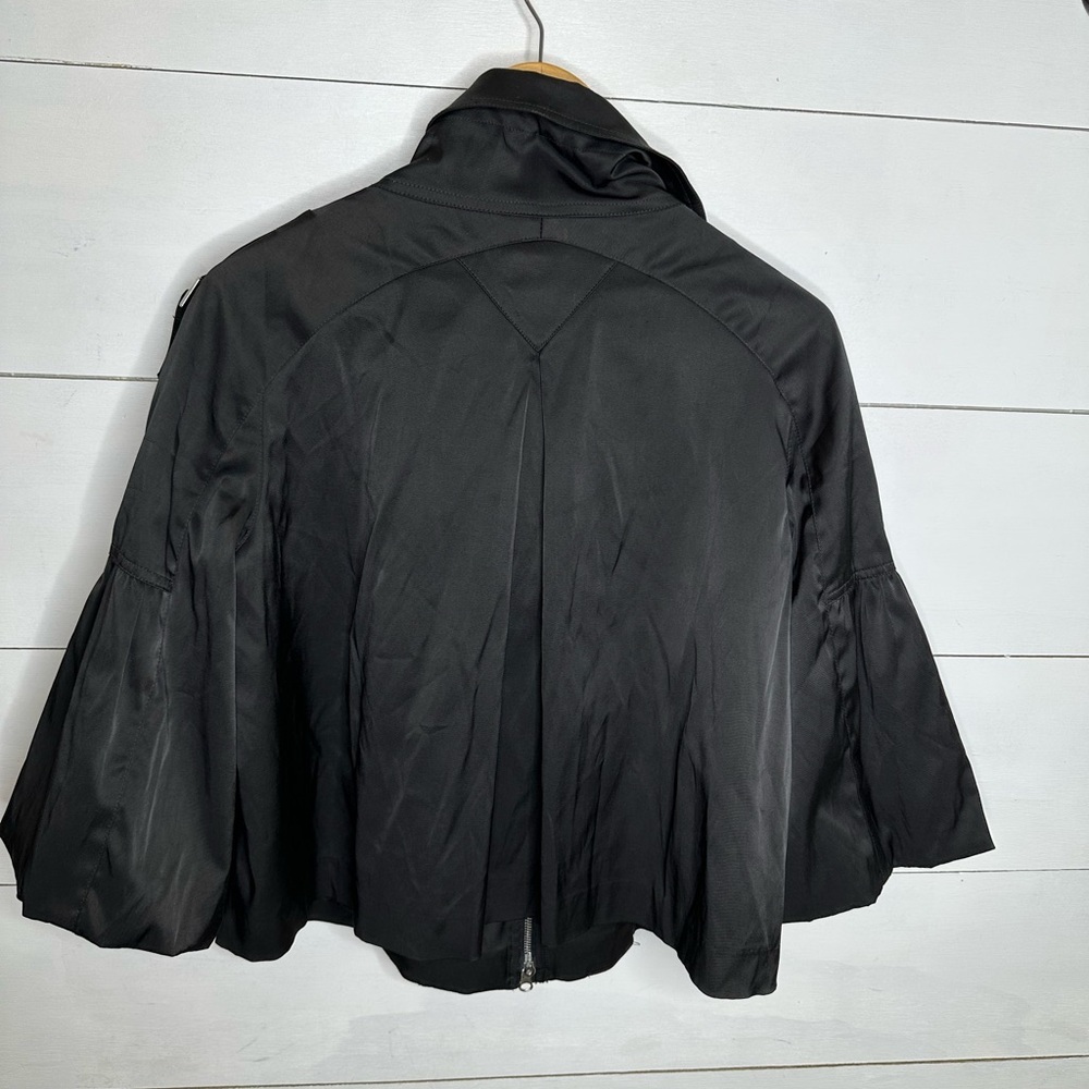 Cache Vintage 3/4 Balloon Sleeve Full Zip Snap Black Women's Jacket - Size - Picture 6 of 8